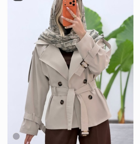 بارونی دخترانه جنس بلدینگ رنگ استخوانی