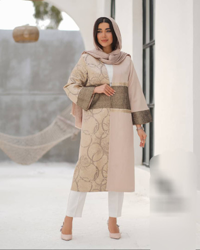 مانتو مجلسی ژاکارد طرح دار