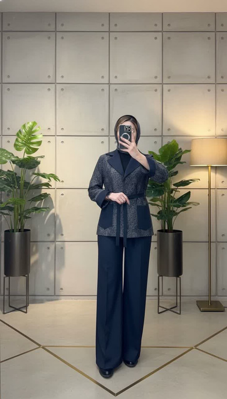 کت و شلوار زنانه ژاکارد مجلسی